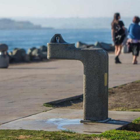 Drinking water fountain at Embarcadero Marina Park North at the Port of San Diego