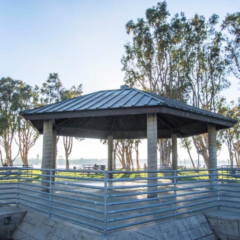 Gazebo and trees at Embarcadero Marina Park South at the Port of San Diego