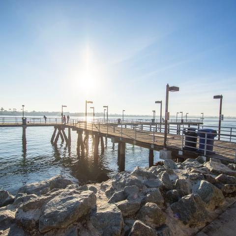 Fishing pier at Embarcadero Marina Park South at the Port of San Diego