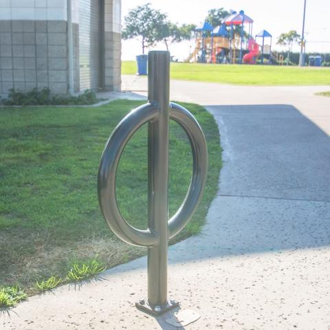 Bike rack at Pepper Park at the Port of San Diego