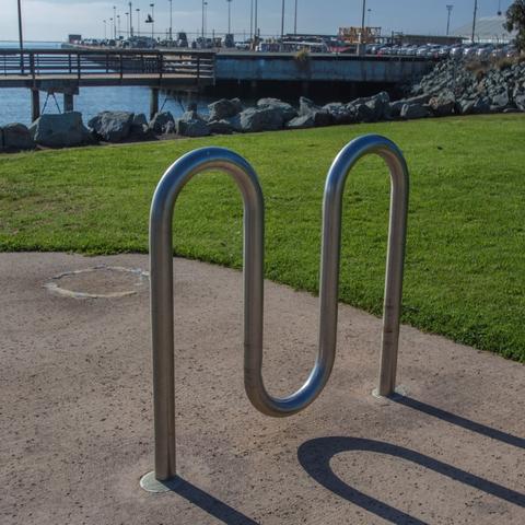 Bike rack at Pepper Park at the Port of San Diego