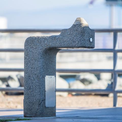 Drinking water fountain at Shelter Island Shoreline Park at the Port of San Diego