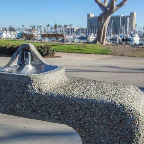 Drinking water fountain at Spanish Landing Park at the Port of San Diego
