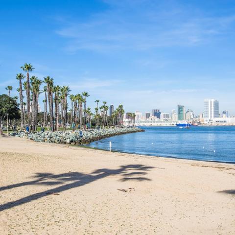 Sand beach at Coronado Tidelands Park at the Port of San Diego