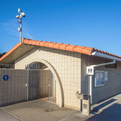 Restroom and drinking water fountain at Tuna Harbor Park at the Port of San Diego