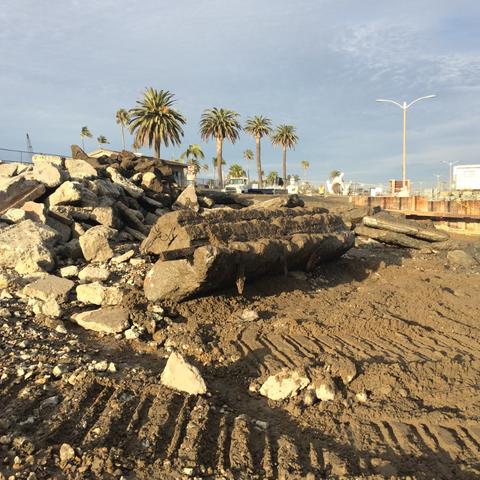 Shelter island Boat Launch concrete pile 