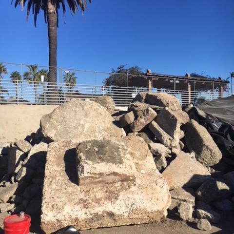 Shelter island Boat Launch concrete pile 