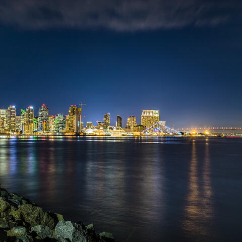 Nightime Harbor Island