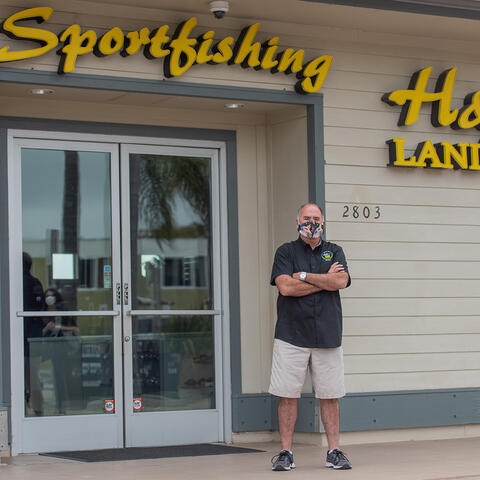 Frank Ursitti is president of United Sportfishers of San Diego Inc. in front of H&M Landing