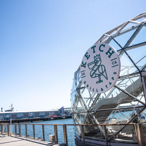 View of Portside Pier Ketch and boardwalk