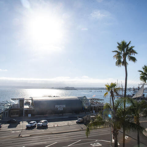 Portside Pier on San Diego Bay's North Embarcadero in July 2020, just before opening.