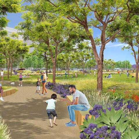 Chula Vista Bayfront Harbor Park Conceptual Rendering Gardens Beach