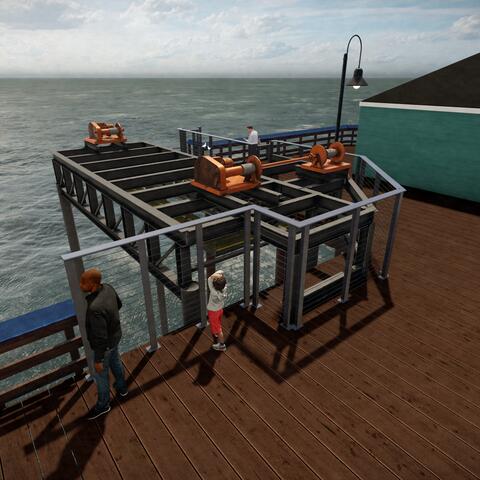 Rendering of a cable fence railing to be installed on the Imperial Beach Pier.