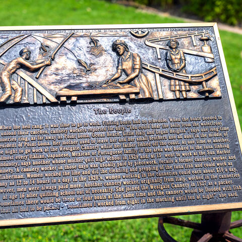 Cannery Worker's Tribute, historical bronze plaque