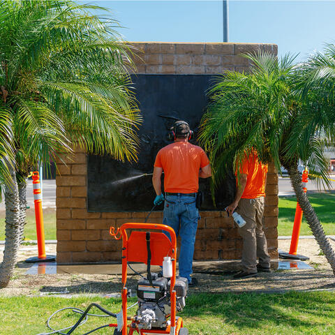 Public Art Restoration Progress - Gaspar de Portola Monument